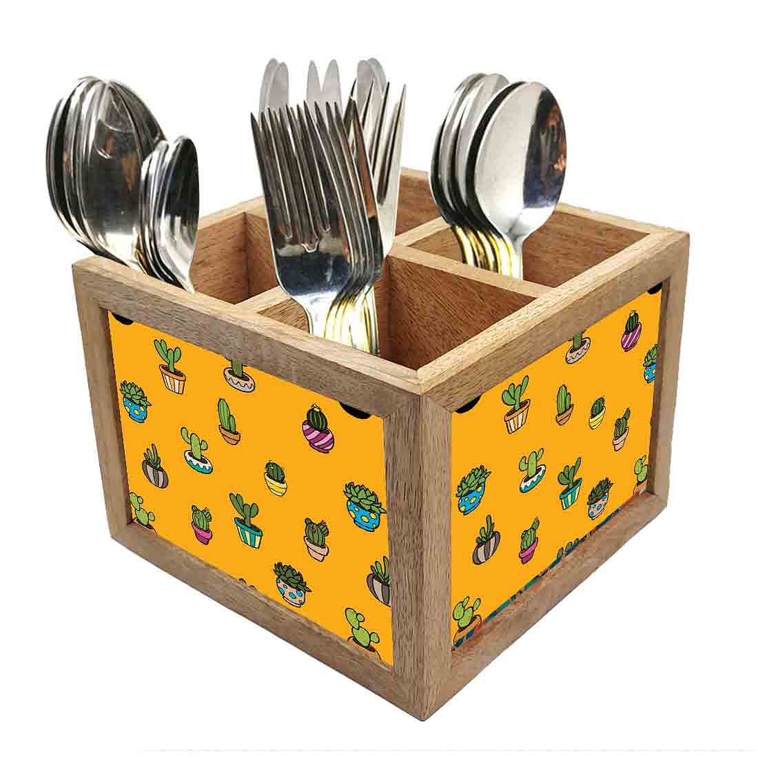 Natural Wooden Cutlery Holder -  Baby Plants Nutcase