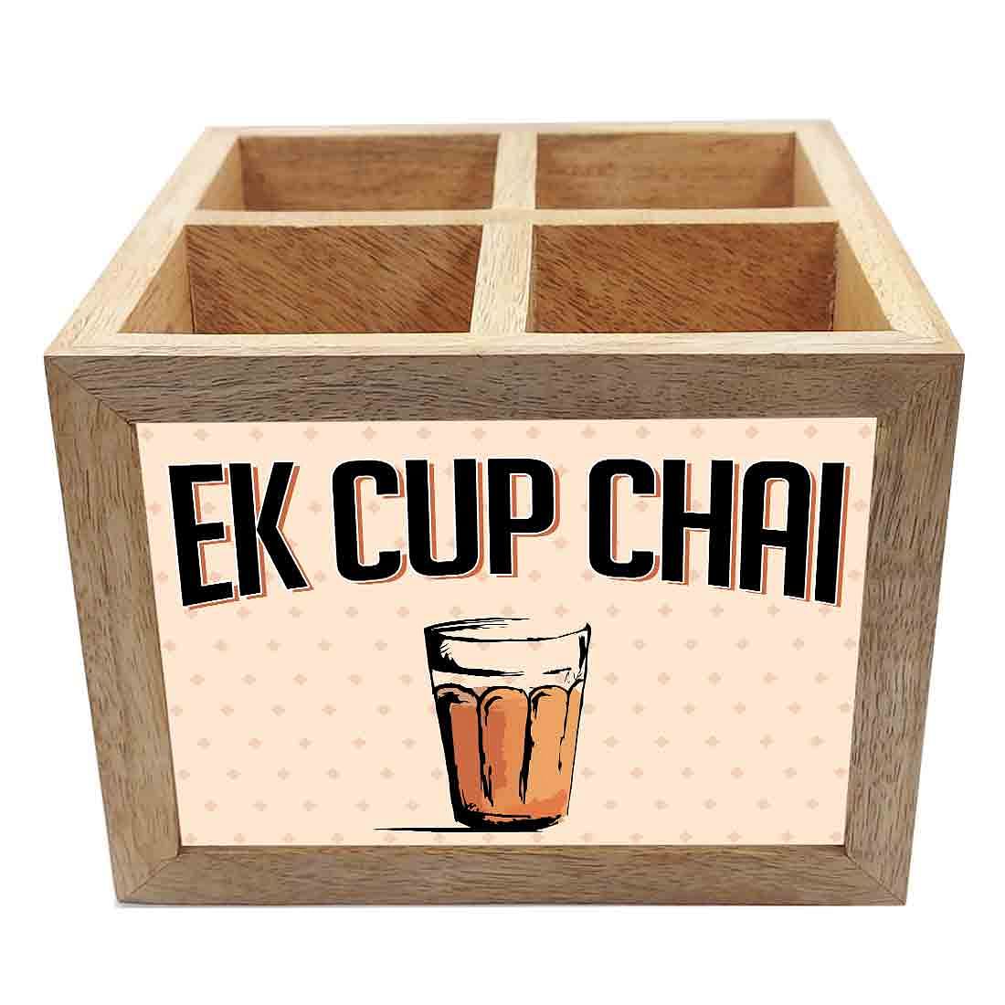 Knife and Spoon Holder for Dining Table  Organizer - Ek Cup Chai Nutcase