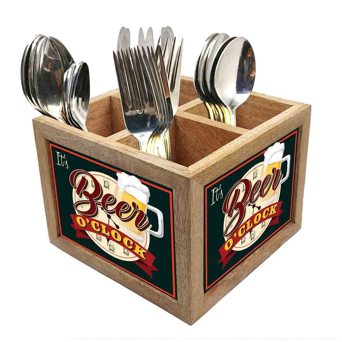 Spoon Stand Holder Cutlery Organizer for Spoons & Forks - It's Beer O'clock Nutcase