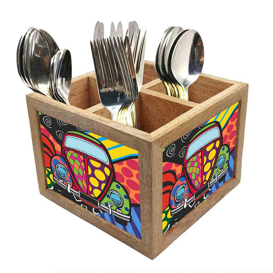 Cutlery Holder for Table Spoon Organizer Stand - Taxi Art Nutcase