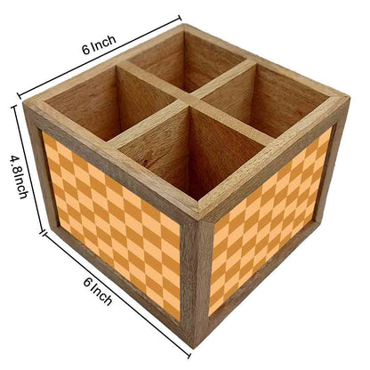 Natural Wooden Cutlery Holder for Table Setting Spoons & Forks -  Check Box Nutcase