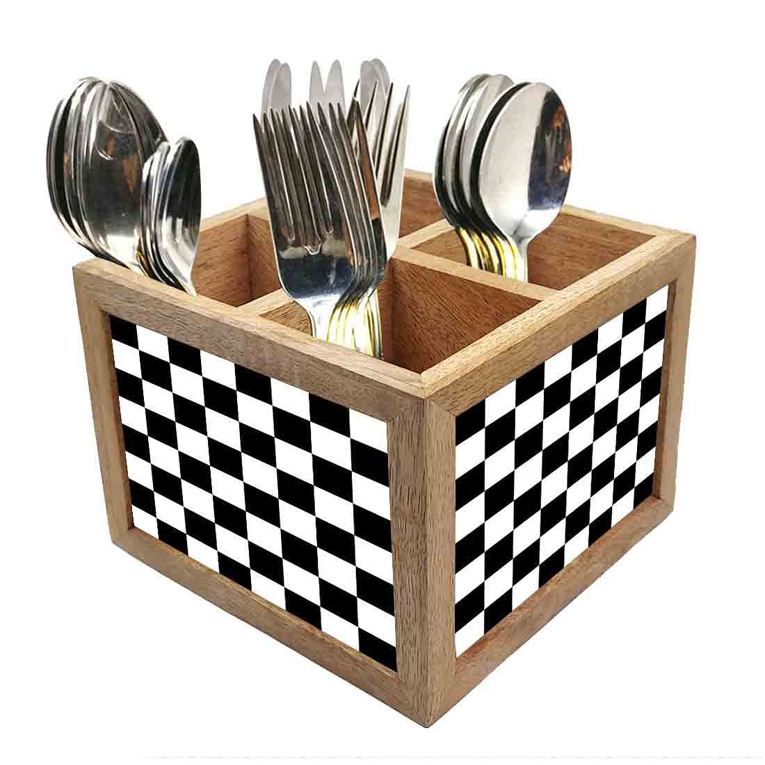 Wooden Cutlery Holder Spoon Rack for Kitchen - Chess Box Nutcase