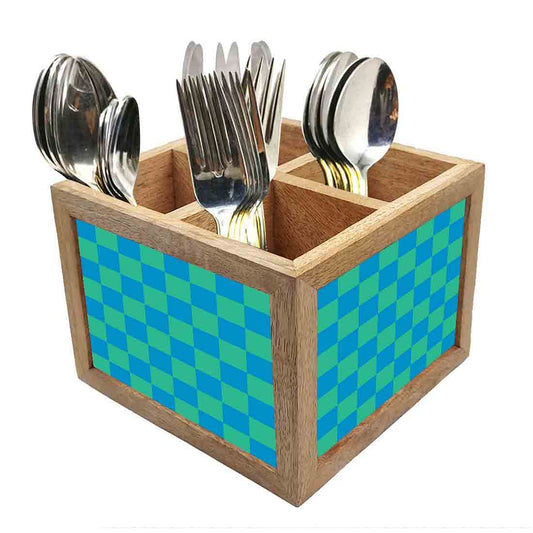 Forks Rack for Kitchen Cutlery Holder Knives & Spoons - Checkbox Blue Nutcase