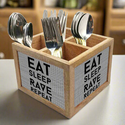 Natural Wooden Napkin and Cutlery Holder for Dining Table -  Eat Sleep Nutcase