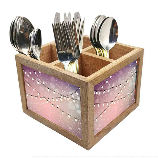 Natural Wooden Cutlery Holder for Table Spoons & Forks - Lightning Nutcase