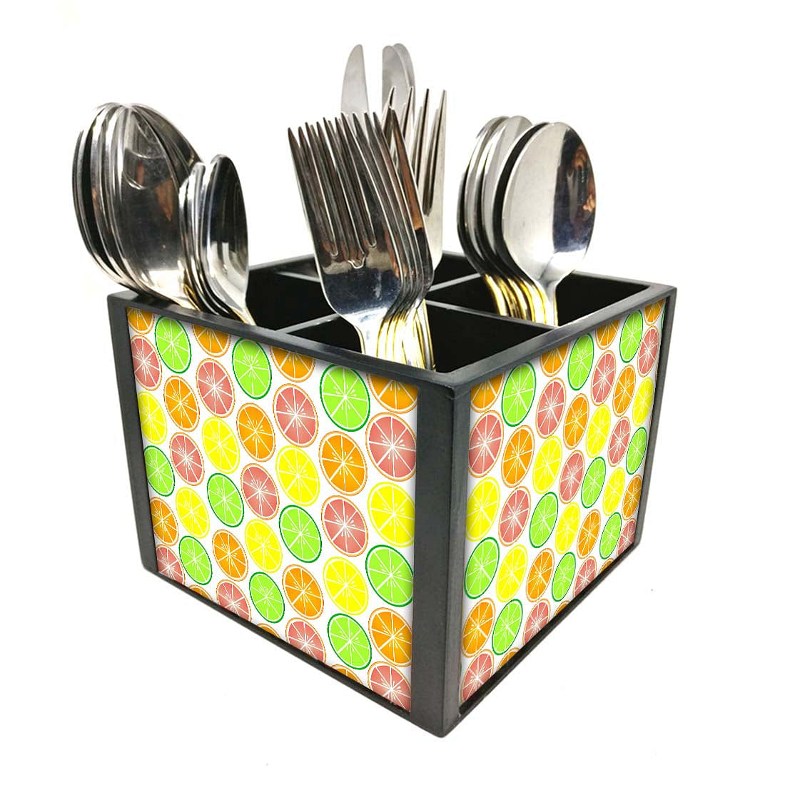 Lamons Cutlery Holder Stand Silverware Caddy Organizer for Spoons, Forks & Knives-Made of Pinewood Nutcase