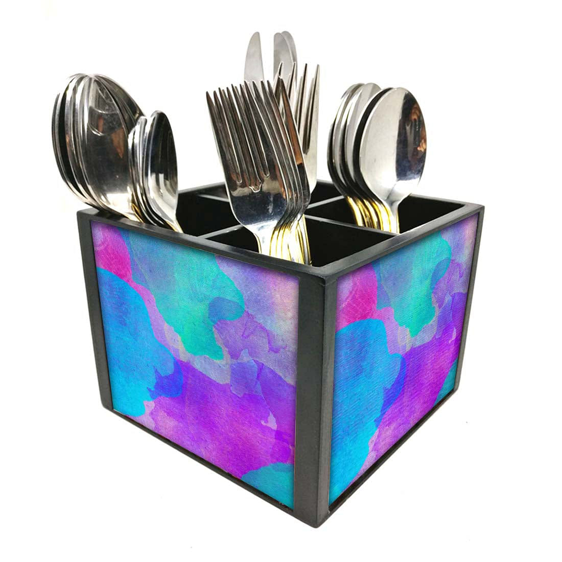 Nice Silverware Cutlery Holder - Blue Watercolor Nutcase