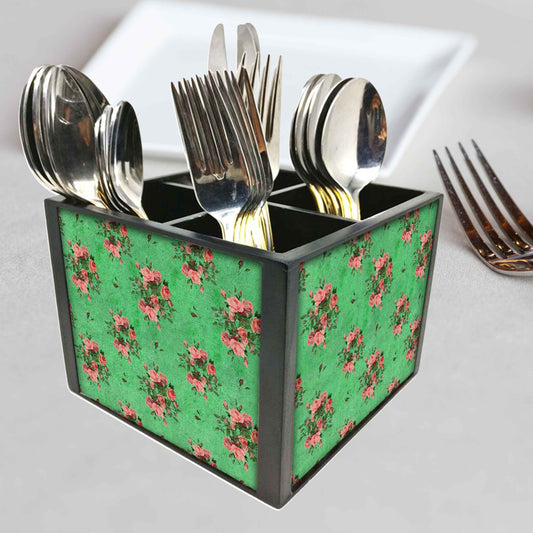 Amazing Kitchen Cutlery Holder - Roses Floral Vintage Shabby Chic