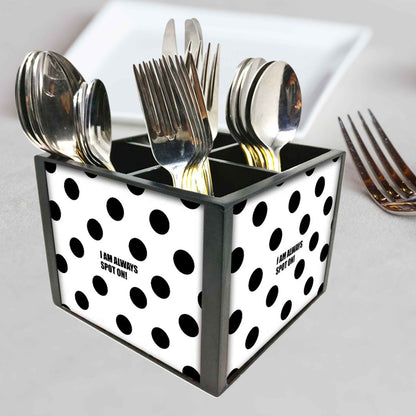 New Fork&Knife Cutlery Holder - Black Dots