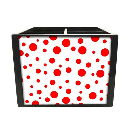 Red Dots Cutlery Holder Stand Silverware Caddy Organizer for Spoons, Forks & Knives-Made of Pinewood Nutcase