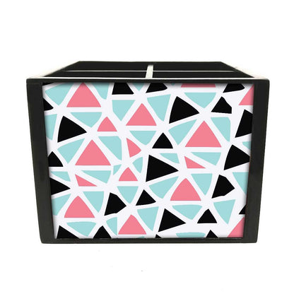 Triangles Pattern Black And Pink Cutlery Holder Stand Silverware Caddy Organizer for Spoons, Forks & Knives-Made of Pinewood Nutcase