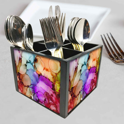 Cutlery Holder Silverware Caddy for Spoons, Forks & Knives-Alcohol Ink