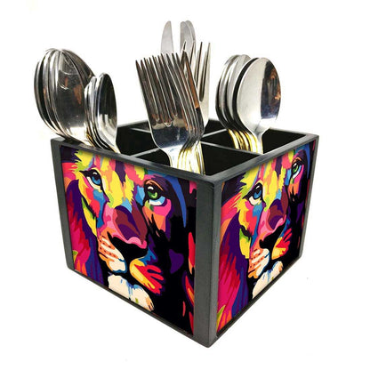 Amazing Silverware Cutlery Holder - Colorful Lion Nutcase