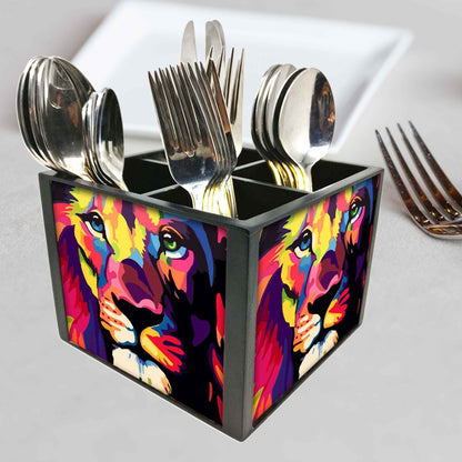 Amazing Silverware Cutlery Holder - Colorful Lion