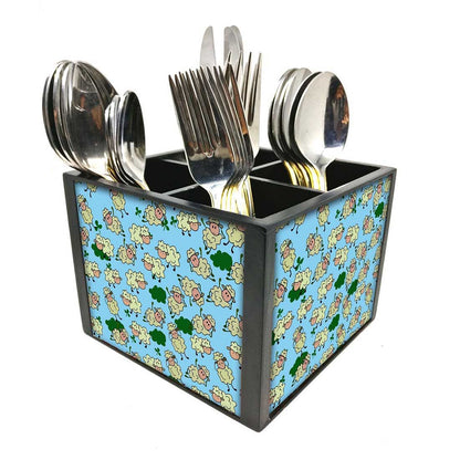 Silverware Cutlery Holder Organizer - Chirping Sheeps Nutcase