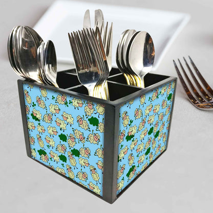 Silverware Cutlery Holder Organizer - Chirping Sheeps