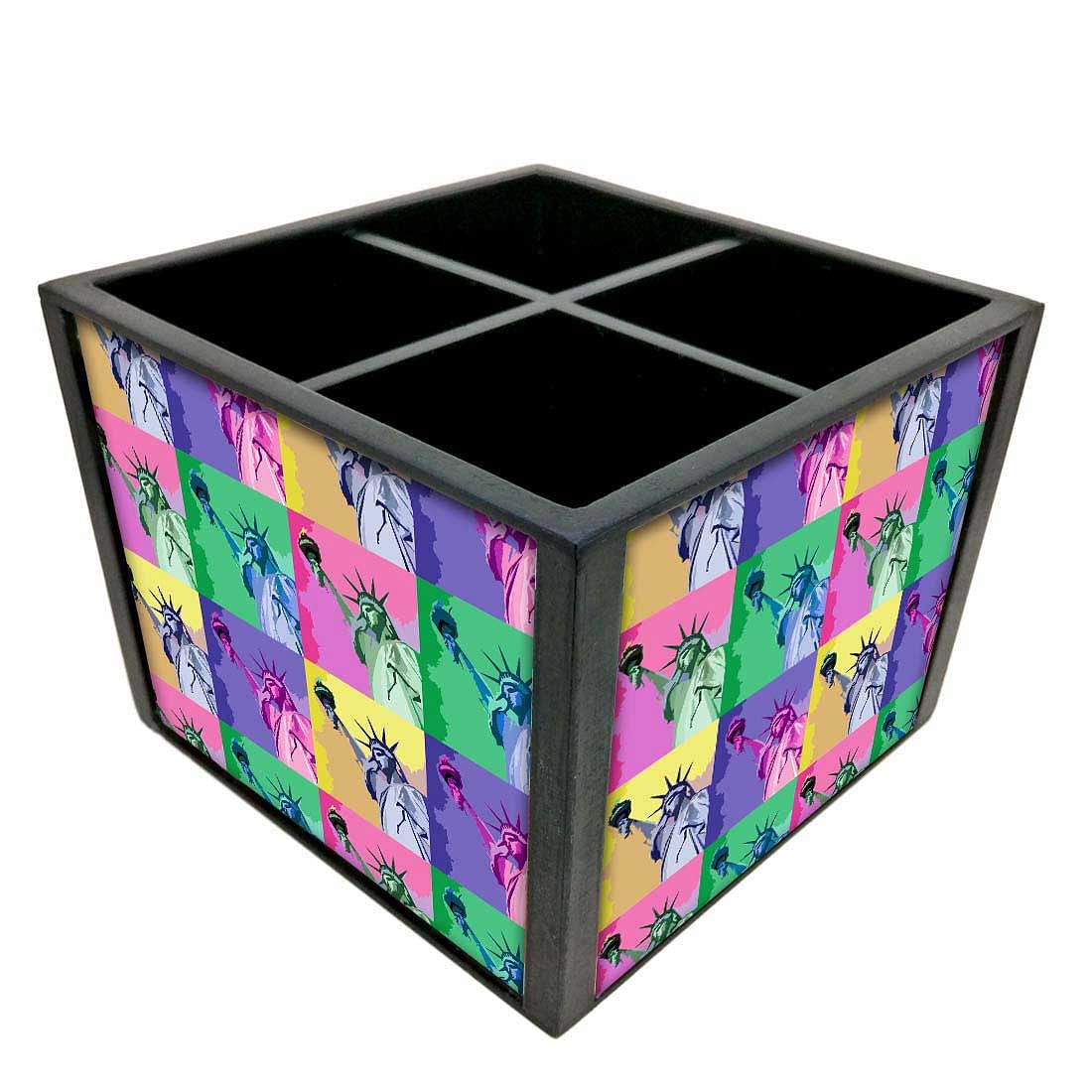 statue of liberty Cutlery Holder Stand Silverware Caddy Organizer for Spoons, Forks & Knives-Made of Pinewood Nutcase