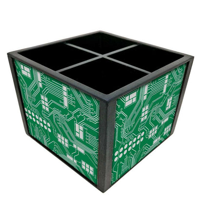 Cutlery Holder for Dining-table - Circuit Board Green Color Nutcase