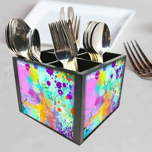 Cutlery Holder for Dining Table Spoon & Knives Organizer - Watercolor