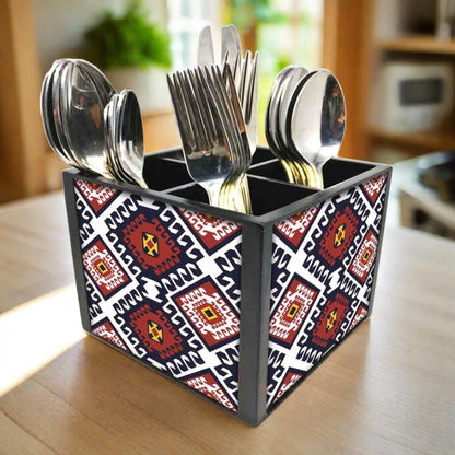 Diamond Pattern Cutlery Holder Stand Silverware Caddy Organizer Nutcase