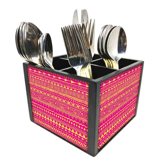 Spoon&Knife Cutlery Holder - Aztec Pattern Pink Nutcase