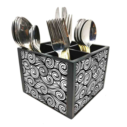 Waves PatternCutlery Holder Stand Silverware Caddy Organizer Nutcase