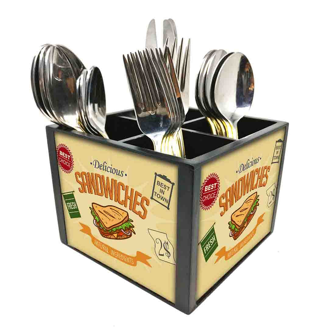 Spoon Knife Fork Holder for Kitchen Organizer - Sandwiches Nutcase