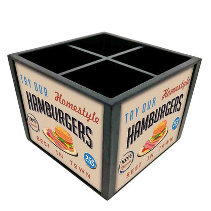 Cutlery Stand for Kitchen Silverware Caddy Organizer - Hamburgers Nutcase