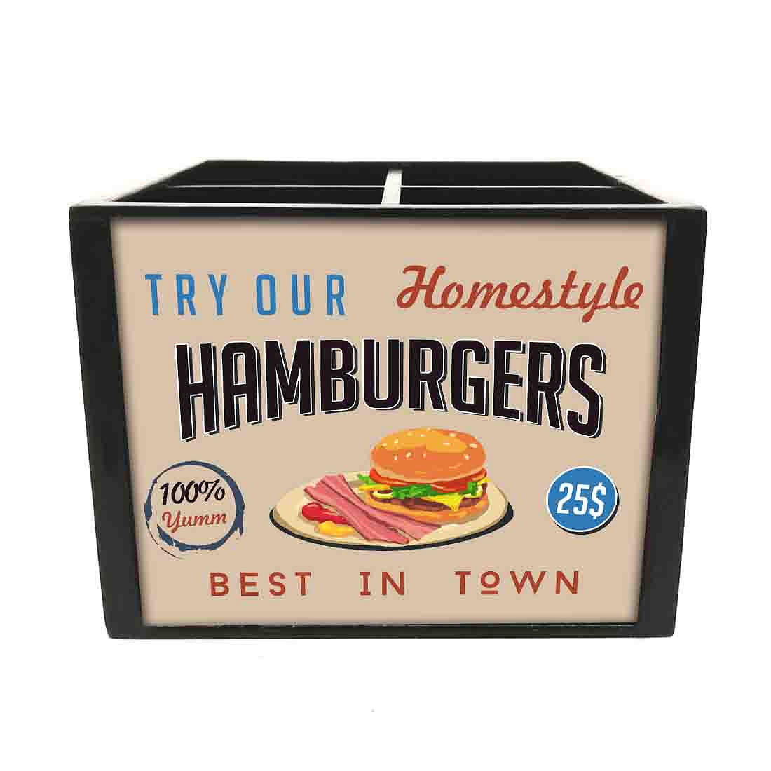 Cutlery Stand for Kitchen Silverware Caddy Organizer - Hamburgers Nutcase