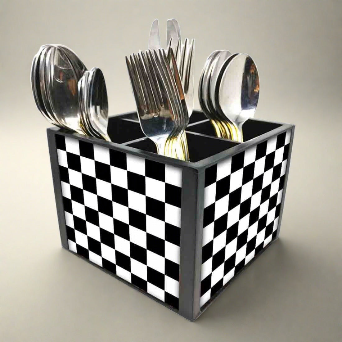 Wooden Cutlery Holder Stand - Chess Box Nutcase