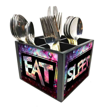 Eat SleepCutlery Holder Stand Silverware Caddy Organizer Nutcase