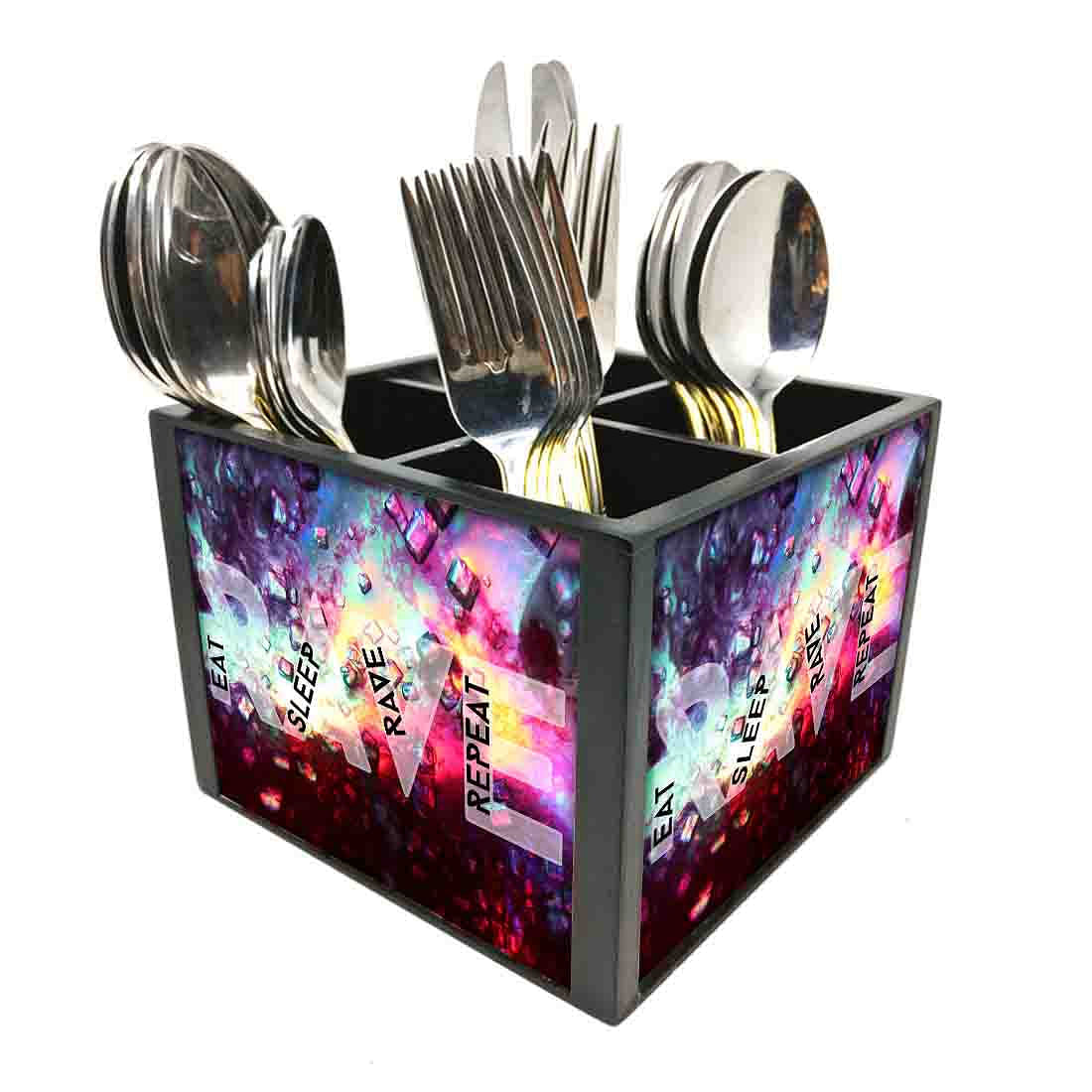 Cutlery Holder Stand Silverware Caddy Organizer for Kitchen - Eat Sleep Nutcase