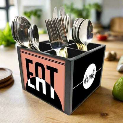 Eat DrinkCutlery Holder Stand Silverware Caddy Organizer Nutcase