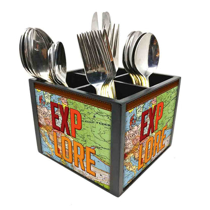 ExploreCutlery Holder Stand Silverware Caddy Organizer Nutcase