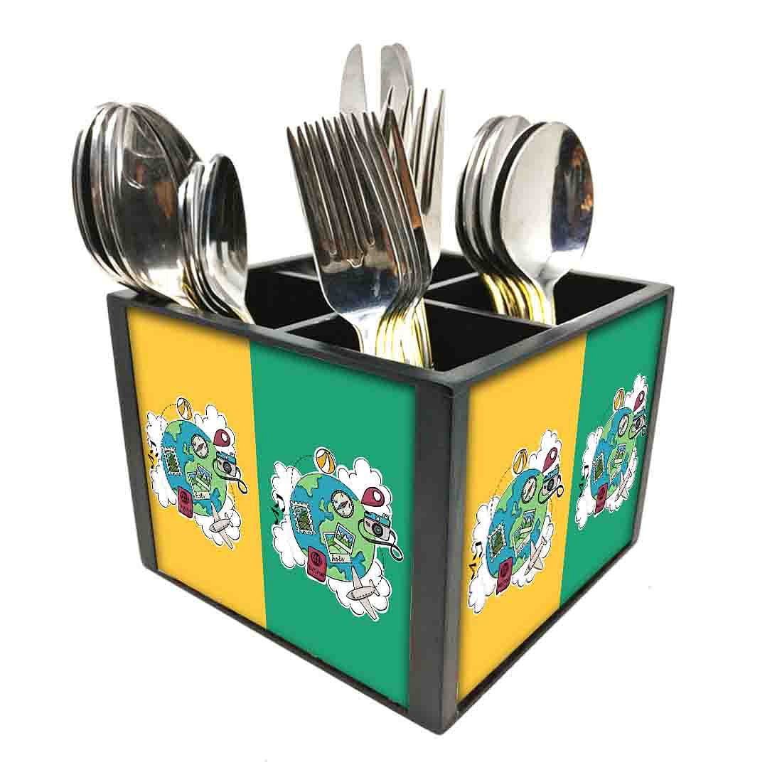 Earth ElementsCutlery Holder Stand Silverware Caddy Organizer Nutcase