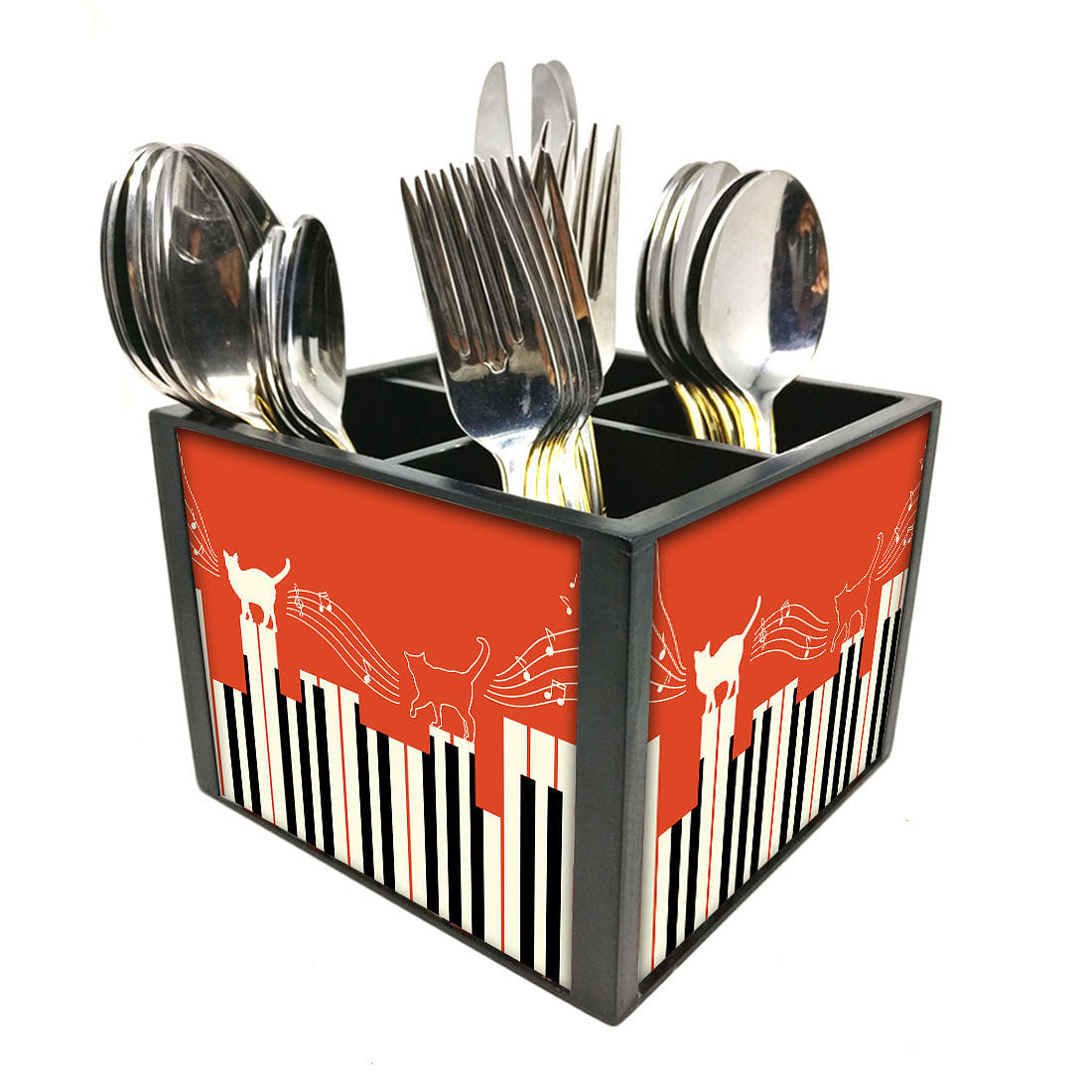 MusicCutlery Holder Stand Silverware Caddy Organizer Nutcase