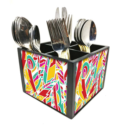 Rainbow feathersCutlery Holder Stand Silverware Caddy Organizer Nutcase