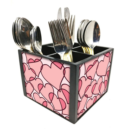 Designer Cutlery Stand Organizer-Mix Hearts Nutcase