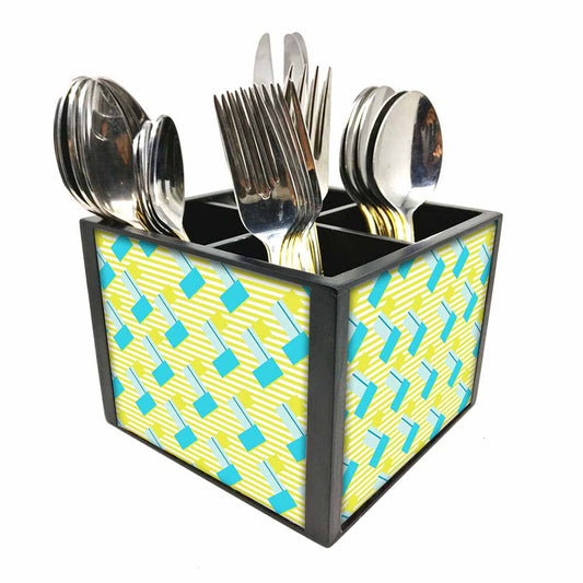 Teal and yellowCutlery Holder Stand Silverware Caddy Organizer Nutcase