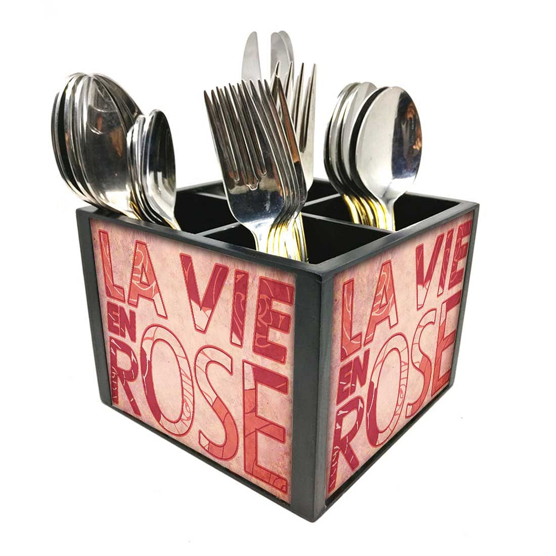 La Vie RoseCutlery Holder Stand Silverware Caddy Organizer Nutcase