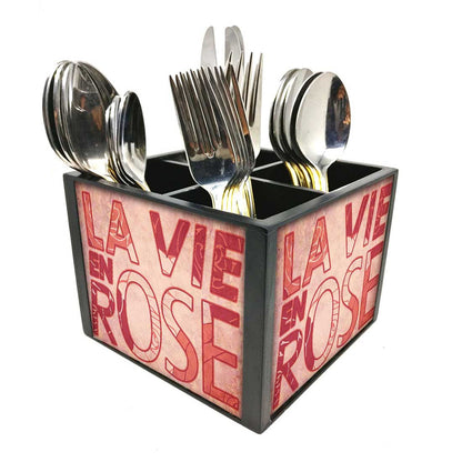 La Vie RoseCutlery Holder Stand Silverware Caddy Organizer Nutcase