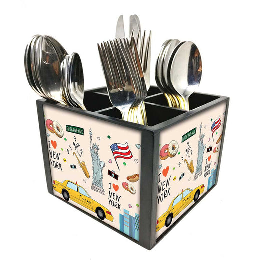 New YorkCutlery Holder Stand Silverware Caddy Organizer Nutcase