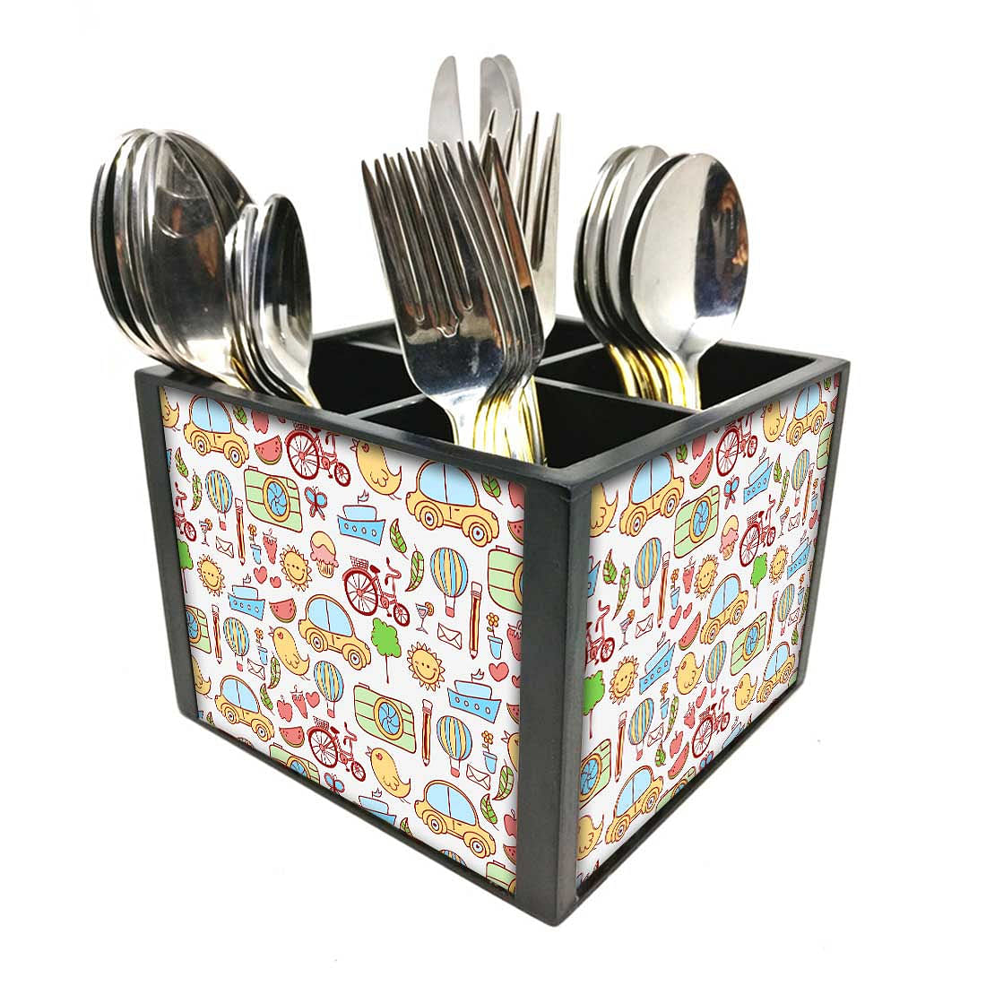 Doodle ArtCutlery Holder Stand Silverware Caddy Organizer Nutcase