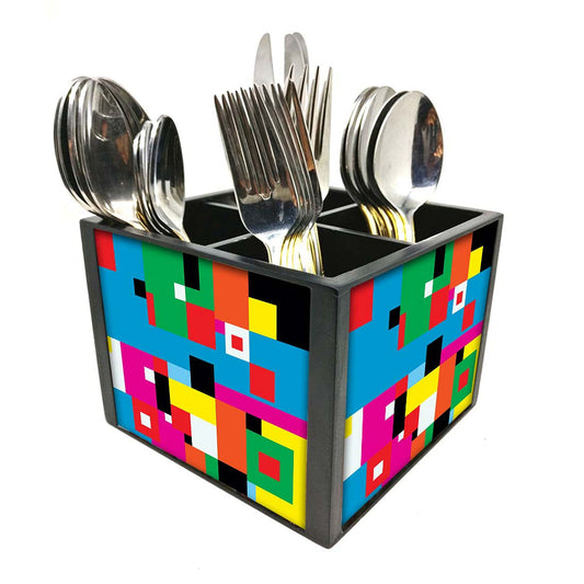 New Black Cutlery Holder - Blocks of color Nutcase