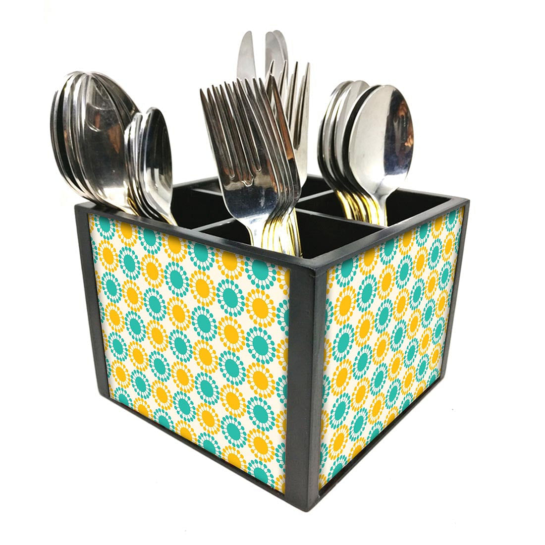 Amazing Silverware Cutlery Holder - Colorful Flowers Nutcase