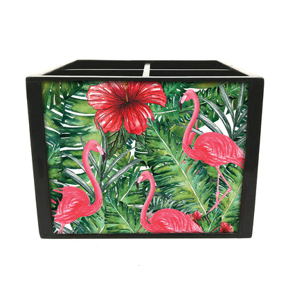 Hibiscus Flower With FlamingoesCutlery Holder Stand Silverware Caddy Organizer Nutcase