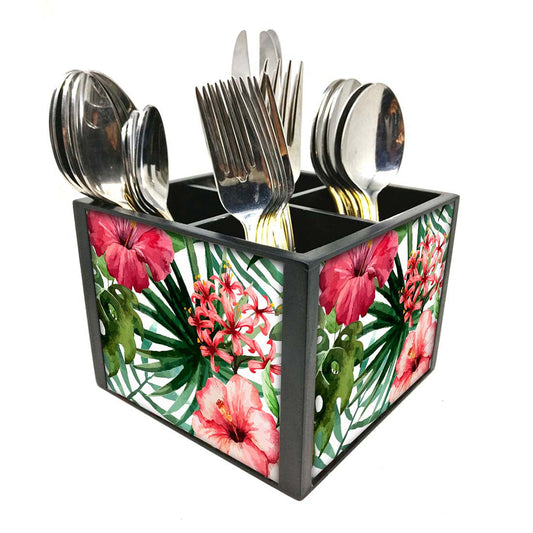 Spoon and Fork Holder Cutlery Stand Silverware Caddy Organizer - Flower Nutcase