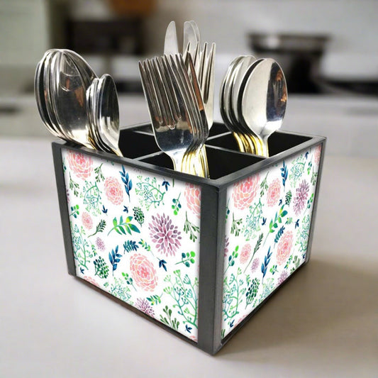 Silverware Cutlery Stand Organizer - Cute Flowers Nutcase