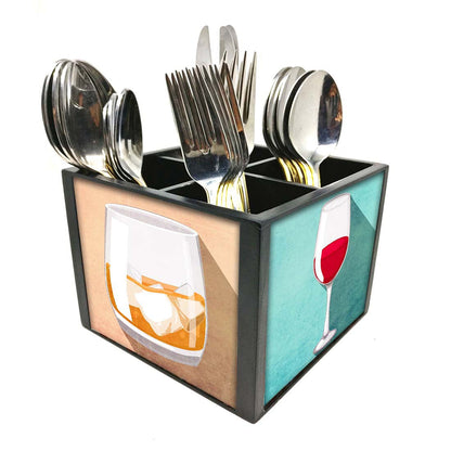 Wine GlassCutlery Holder Stand Silverware Caddy Organizer Nutcase