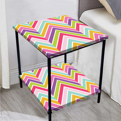 Modern Side Tables for Bedroom with Storage - Colorful pattern Nutcase